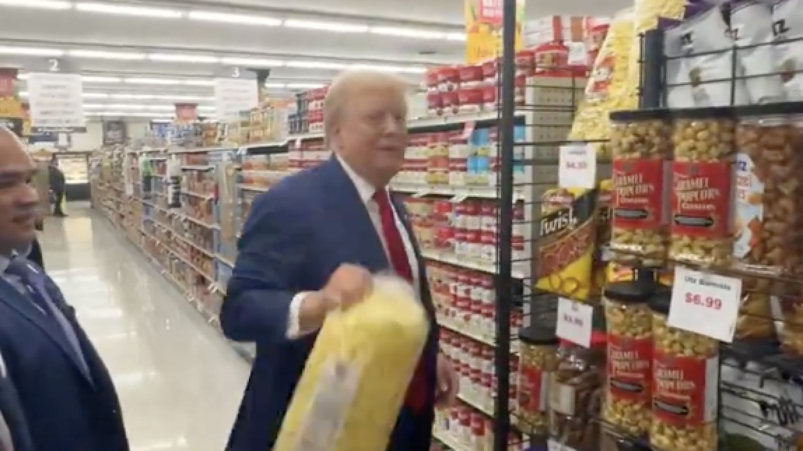 President Trump Buys Huge Bag Of Popcorn At Pennsylvania Market